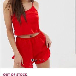 Satin Pajama set Red